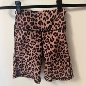 Weworewhat Black Brown Cheetah Bike Shorts